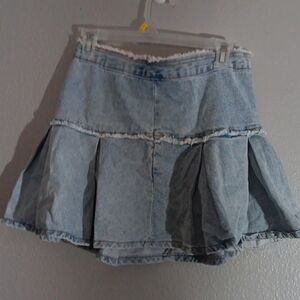 SHEIN Light Blue A-Line Denim Skirt Size Large